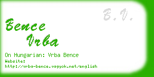 bence vrba business card